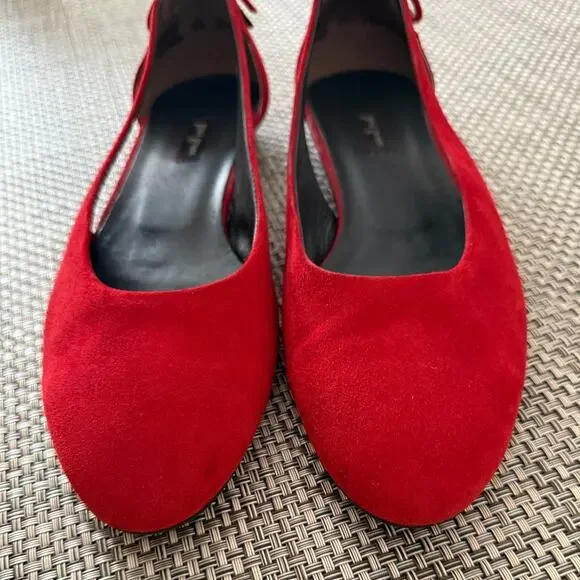 PAUL GREEN Maureen Red Genuine Suede Cutout Back Nows Ballet Flat US9/UK6.5 - Picture 2 of 7